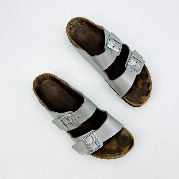 Birkenstock Silver Classic Arizona Sandals - Picture 2 of 6